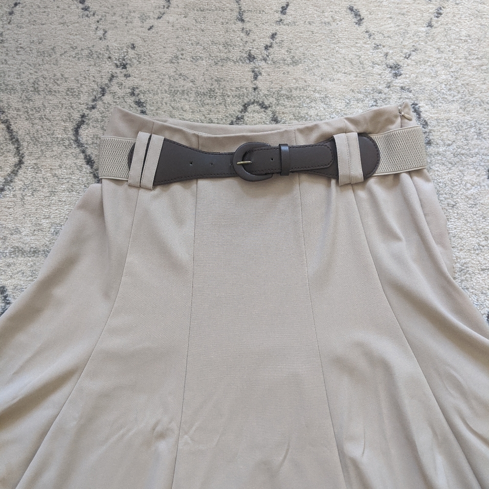 Tan Midi  Skirt